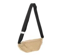 LIGIGWASH Mini Woven Straw Waist Purse for Women Korean Style Crossbody Shoulder Bag Compact Chic Design for Travel Beach Vacation Handbag with Versatile Carrying Options