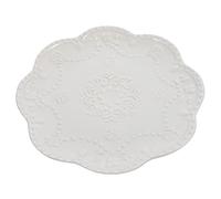 LIGIGWASH Multi Function Large Embossed Edge Plate Decorative Porcelain Dessert and Steak Serving Dish for Home Restaurant Bar Tea Plates Easy to Clean and Reusable