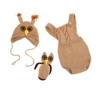 LIGIGWASH Newborn Photo Shoot Outfit Soft Knitted Owl Costume for Boys Handcrafted Crochet Photography Clothes Comfortable Acrylic Newborn Prop for First Photos