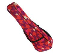 LIGIGWASH Oxford Cloth Ukulele Bag Practical Storage Case with Geometric Pattern Red and Portable Design Thickened Material for Travel and Home Use, Suitable for Concert Ukulele