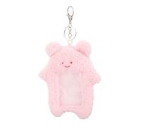 LIGIGWASH Plush Hanging Card Case with Keychain Id Card Holder Sleeve for Staff Nurses Doctors Lightweight Transparent Protective Cover