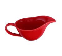 LIGIGWASH Porcelain Sauce Bowl with Handle and Pour Spout Household Mixing Bowl for Egg and Gravy Smooth Surface Easy Clean Red Gloss Finish Practical Tableware for Home Cooking