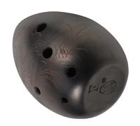LIGIGWASH Portable Black 8 Hole Pear-shaped Xun Musical Instrument for Children and Beginners, Easy to Learn Pottery Xun in F Tone, Introductory Folk Wind Instrument
