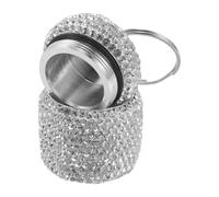 LIGIGWASH Portable Bling Pill Case with Keychain, Small Aluminum Travel Pill Container Bottle with Tight Lid Closure and Multicompartment Design, Compact and Cute Medication Holder