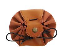 LIGIGWASH Portable PU Leather Dice Bag Drawstring Pouch for Game Accessories Versatile Vintage Style Small Storage Purse Dust Resistant Travel Pouch for Dice and Small Items