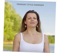 LIGIGWASH Queen Letter Dangle Drop Earrings for Women Ethnic African Wood Round Print Stylish Ear Ornament Lightweight Pierced Jewelry for Parties Birthdays and Daily Wear