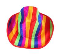 LIGIGWASH Rainbow Cowboy Hat Lightweight Rainbow Pride Fedora for Party Dress Up Cosplay Performance Accessory