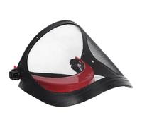 LIGIGWASH Red Mesh Full Face Safety Shield Mask with Visor, Steel Mesh and Plastic Construction, Protects against Flying Debris, for Garden Maintenance and Construction Work