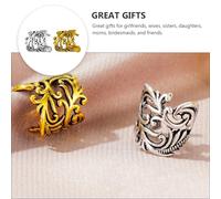 LIGIGWASH Retro Ear Cuff Clip-on Earrings 2 Pcs Vintage Leaf-shaped Non-piercing Ear Accessories in Antique Gold and Silver for Women’s Party