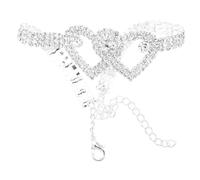 LIGIGWASH Rhinestone Heart Adjustable Anklet Chain for Women Fashionable Beach Ankle Bracelet Stylish Crystal Jewelry to Enhance Your Look for Summer Occasions