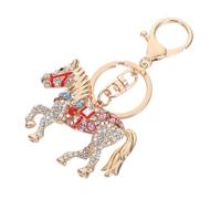 LIGIGWASH Rhinestone Horse Keychain Pendant Compact Car Handbag Charm Zodiac Symbol Fortune Success Gift