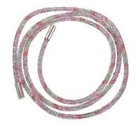 LIGIGWASH Rhinestone Round Drawstring Cord Wide Shoe Laces for DIY Craft Jewelry Decoration with Full Sparkle in Pink Yellow Green