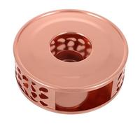 LIGIGWASH Rose Gold Stainless Steel Teapot Warmer with Hollow Design Rapid Heating Candle Base for Home Tea Portable and Stylish Warm Tea Heater