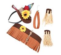 LIGIGWASH Scarecrow Costume Accessories Felt Headband and Straw Lightweight Halloween Party Harvest Carnival Cosplay Kit for Adults