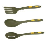 LIGIGWASH Silicone Kitchen Utensils Set Non Scratch Pasta Fork and Slotted Spoon with Smooth Rounded Handles Lightweight Cooking Spoons for Stirring and Serving
