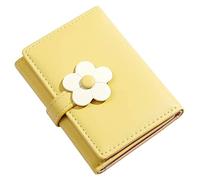 LIGIGWASH Simple Style Flower Pattern Wallet Cute Korean-Style Folding Purse for Girls for Students and Office Workers Pu Material Compact Card Holder for Id and Cash