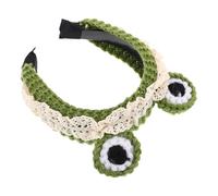 LIGIGWASH Soft Knitted Cute Frog Headband for Washing Face Slip Spa Hair Hoop for Women Big Eye Animal Design Comfortable Stretchy Facial Headband for Yoga Skincare