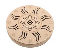 LIGIGWASH Soothing Rain Sound Drum 8" Ethnic Ocean Drum with Leaf Pattern - Hand Percussion Relaxation Instrument for Meditation Yoga Garden Outdoor Use
