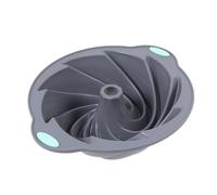 LIGIGWASH Spiral Silicone Cake Mold Non-Stick Chiffon Baking Pan for Oven Use Home DIY Cake Mold Baking Tool Light Grey with Ring Smooth Surface Bakeware for Desserts and Snacks