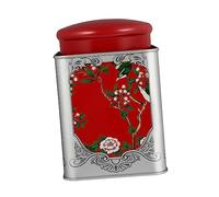 LIGIGWASH Square Sealed Tinplate Canister with Lid for Loose Tea and Candy Multi Functional Kitchen Storage Container Red Tea for Household Organization and Gift Packaging