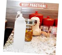 LIGIGWASH Square Wide Mouth Squeeze Bottle for Sauces and Dressings Food Grade PP Kitchen Gadget Leak Condiment Dispenser for Ketchup Mustard Salad Dressing Portable and Space Saving