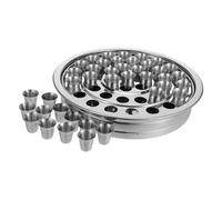 LIGIGWASH Stainless Steel Holy Communion Tray with Stackable Cups and Bread Plate Corrosion-resistant Church Supplies for Easy Cleaning and Space-saving Religious Service Use