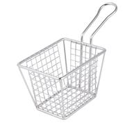 LIGIGWASH Stainless Steel Mini Square Frying Basket with Long Handle Mesh Strainer for French Fries Chips Fried Snacks Home Kitchen and Restaurant Use S