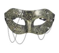 LIGIGWASH Steampunk Vintage Mechanical Half Face Eye Mask with Chain Comfortable Fit for Mardi Gras Role Play Themed Events for Halloween Cosplay