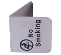 LIGIGWASH Table Sign Silver Double Side Design Stainless Steel No Practical and Easy to Place on Desktop Or Office Table Non Tent Sign for Office and Weddings for Private