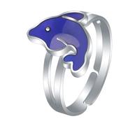 LIGIGWASH Thermochromic Dolphin Finger Ring for Adults Color Changing Temperature Controlled Jewelry Cute Animal Design Durable
