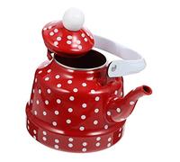 LIGIGWASH Thickened Enamel Scented Tea Kettle with Food Grade Stainless Steel Filter Efficient Heat Conduction Boiling Pot for Home Kitchen Easy to Clean and Use Retro Design