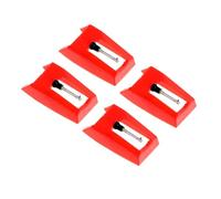 LIGIGWASH Turntable Stylus Replacement Phonograph Needles Easy to Install Rotatable Red Replacement Stylus Needle for Vintage Record Players 4Pcs Set