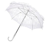 LIGIGWASH Umbrella Use Wedding Stage Parasol Performance for Lace and White Decoration with Versatile Ergonomic Handle, Classic Romantic Design Bridal Costume for Dress