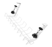 LIGIGWASH Under Desk Cable Management Tray Small White Solid Iron Wire Organizer Desk Cord Shelf Easy Tool Installation for Office Home Safety
