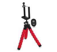 LIGIGWASH Universal Selfie Stick Tripod with Remote Control, Extendable Mobile Phone Stand for Video and Photo, Portable Red Selfie Tripod Compatible with Smartphones