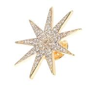 LIGIGWASH Vintage Alloy Brooch Pin Handmade with Rhinestones Lapel Pin for Clothes Elegant Star Badge Accessory for Men Women Party Wedding Decoration