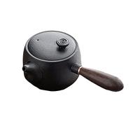 LIGIGWASH Vintage Black Teapot Hand Painted Pottery Kung Fu Tea Set for Household and Decorative Use Elegant Texture for Home Office and Gift Presentation