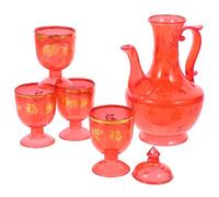 LIGIGWASH Vintage Buddhist Offering Cup with Reusable Kettle and Dragon Phoenix High Cups Sturdy Ritual Vessel for Temple Worship and Home Decor Compact Material