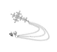 LIGIGWASH Vintage Cross Tassel Chain Brooch Metal Punk Style Pin for Women Sweater Coat Cardigan Lapel Accessory with Rhinestone Decoration Secure Fastening
