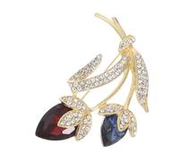LIGIGWASH Vintage Crystal Brooch Pin Elegant Flower Accessories for Women with Exposure Safety Feature Rhinestone Floral Statement Jewelry for Dresses Sweaters Shawls Durable and Secure