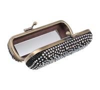 LIGIGWASH Vintage Portable Lipstick Case with Mirror Alloy Plated Lipstick Holder for Purse Break Cosmetic Organizer Box for Lip Balm and Jewelry Storage Lightweight Makeup Storage Box