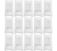 LIGIGWASH White Pillow Boxes with Window 50Pcs Paper Boxes 16X7.8X2.5Cm for Jewelry Display and Candy Packaging for Giving and Parties