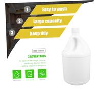 LIGIGWASH White Plastic Food-Safe Jug with Pump Dispenser Refillable Storage Container for Water Sauces Soaps Detergents Portable Handle for Kitchen and Outdoor Use