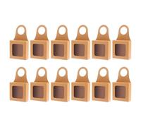 LIGIGWASH Wine Bottle Gift Box for Storing and Displaying Kraft Paper with Window 12pcs and Hanging Hook Wine Bottles and Fruits, for Christmas Party Decoration Atmosphere