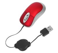LIGIGWASH Wired Usb Mini Optical Mouse for Notebook and Computer, Compact Telescopic Design, Red Color, Portable Working Mouse for Office and Home Use
