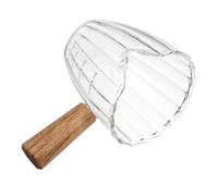 LIGIGWASH Wood Handle Espresso Pouring Cup Transparent Glass Mini Measuring Shot Glass for Coffee Lovers Easy-Clean Design Enhances Aroma and Flavor for Home and Use