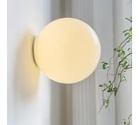 LIGINOK Modern Wall Light in Bright White Ball Glass Interior Wall Lamp 12 cm Bedside Lighting Retro 5 W Light for Living Room, Bedroom, Hallway, Bathroom