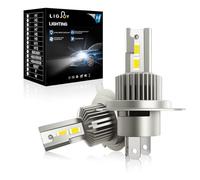 LIGJOY H4 LED Headlight Bulbs, 70W 28000LM Direct-fit LED H4 Headlight Bulb Canbus Error Free, +600% Brighter 6000K Cool White, 1:1 Size Car Light IP68 Waterproof for Car Hi/Lo Beam, Pack of 2