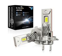 LIGJOY H7 LED Headlight Bulb, 70W 25000LM, 600% Brighter, H7 LED Headlight Bulbs with E-Mark, 12V 6000K Cool White, IP68 Waterproof, 1:1 Size Same as Halogen for Car High/Low Beam, Pack of 2