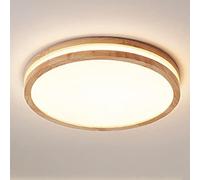 LIGKIN LED Ceiling Light 24W Warm White 3000K 1600 LM Ø30cm Round Wood Ceiling Lights Modern Double Layer Flush Ceiling Light Closet Lighting Fixtures for Living Room Bedroom Bathroom Kitchen(White)